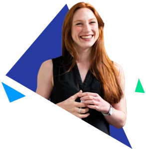 A corporate woman smiling.